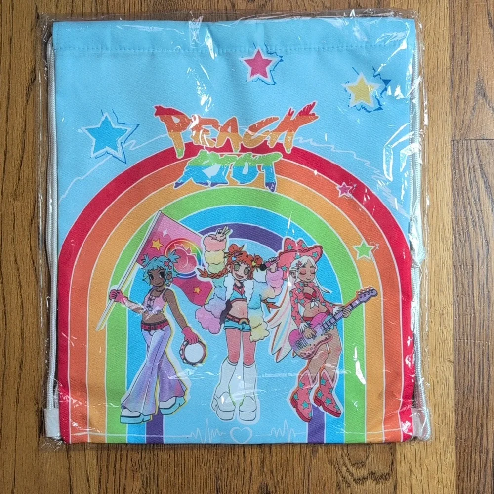 NEW Pop Mart Peach Riot Pride Rainbow Drawstring Bag